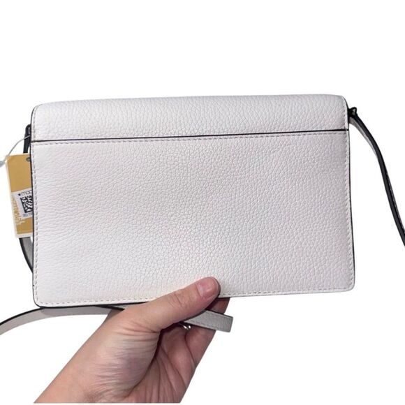 |NWT| MICHAEL KORS Optic White Jet Set Flap Crossbody Leather Bag - Picture 6 of 10